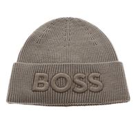 BOSS Hommes Afox R Bonnet en Maille de Laine mélangée avec Logo brodé
