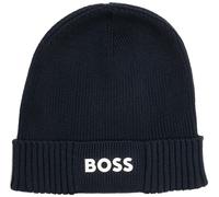 BOSS Hommes Asic Beanie-X Bonnet en Coton mélangé avec Logo imprimé en Gomme