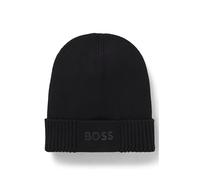 BOSS Hommes Asic Beanie-X Bonnet en Coton mélangé avec Logo imprimé en Gomme