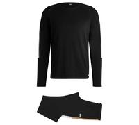 BOSS Hommes Balance Long Set Pyjama en Coton mélangé avec empiècements Contrastants