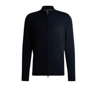 BOSS Hommes Balonso-L Cardigan zippé en Laine Vierge avec Logo brodé