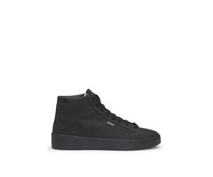 BOSS Hommes Belwar Hito Baskets Montantes en Cuir foulonné avec Logo