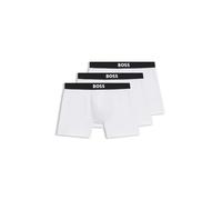 BOSS Lot de trois boxers longs en coton stretch - Style BoxerBr 3P BOSS ONE, 50544272 Blanc XS