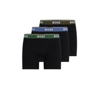 BOSS Hommes BoxerBr 3P Power Lot de Trois Boxers Longs en Coton Stretch avec Logos
