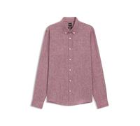 BOSS Hommes C-LIAM-S-BD-262 Chemise Regular en Lin avec col à Pointes boutonnées