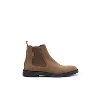BOSS Hommes Calev Cheb Bottines Chelsea en Cuir suédé à Rayures emblématiques
