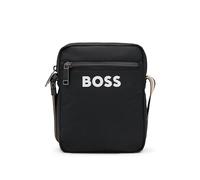 BOSS Hommes Catch 3.0 Sac porté croisé avec logo contrastant et bandoulière à rayures emblématiques