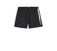 BOSS Short de bain à séchage rapide avec rayures et logo - Style Dolphin NOS, 50508963 Noir M