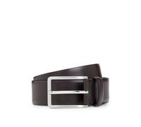 BOSS Hommes Erman-L Sz35 Ceinture en cuir italien avec boucle en métal argenté brossé