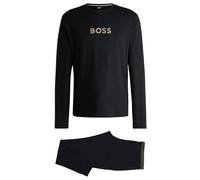 BOSS Hommes Gift Long Set Pyjama en Coton Interlock avec Logo imprimé en Transfert
