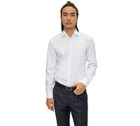 BOSS Chemise Slim Fit en twill de coton stretch facile à repasser - Style H-HANK-kent-C1-214, 50470583 Blanc 38
