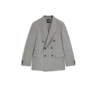 BOSS Veste de costume croisée en laine vierge à rayures - Style H-Huge-DB-254, 50558604 Gris à motif 46