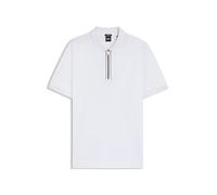 BOSS Polo en coton mercerisé avec patte zippée - Style H-Paras 65, 50543880 Blanc S