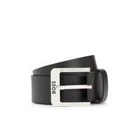 BOSS Hommes Jemio Sz40 Ceinture en cuir de buffle avec boucle logo et garniture argentée