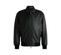 BOSS Hommes Joloco Veste Relaxed en cuir traité