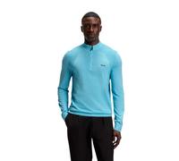 BOSS Pull en coton mélangé avec fermeture éclair courte et body-mapping - Style K_Momentum-Lite MN, 50541945 bleu clair XL