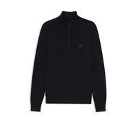 Hugo Boss Pull-over Kanobix_S coton et cachemire encolure zippée Bleu foncé Taille L