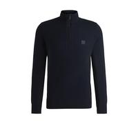 BOSS Hommes Kanobix S Pull en Coton et Cachemire avec Encolure zippée et Patch logoté