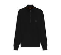 BOSS Hommes Kanobix S Pull en Coton et Cachemire avec Encolure zippée et Patch logoté
