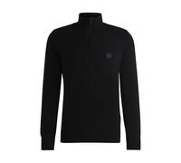 BOSS Hommes Kanobix S Pull en Coton et Cachemire avec Encolure zippée et Patch logoté