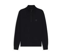 BOSS Hommes Kanobix S Pull en Coton et Cachemire avec Encolure zippée et Patch logoté