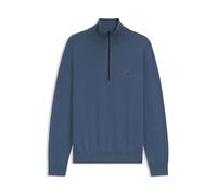 BOSS Hommes Kanobix S Pull en Coton et Cachemire avec Encolure zippée et Patch logoté