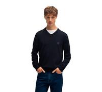 BOSS Hommes Kanovano V Pull à col V en Coton et Cachemire avec Patch logoté