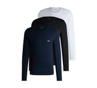 Boss Hommes LSShirtRN 3P Classic Lot de Trois t-Shirts en Coton avec Logos