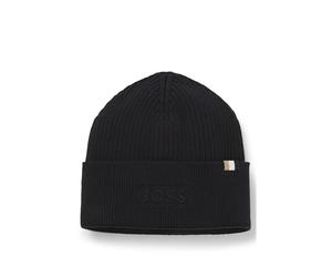 BOSS Hommes Magico R Bonnet à Logo brodé en Laine et Coton