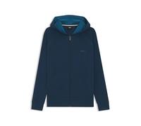 BOSS Sweat à capuche zippé en coton stretch avec passepoil contrastant - Style Mix&Match Jacket H, 50515313 Bleu M