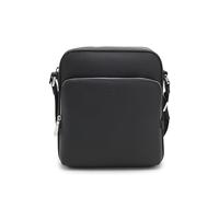 BOSS Hommes New Crosstown NS Zip Sac reporter en cuir italien avec logo en relief
