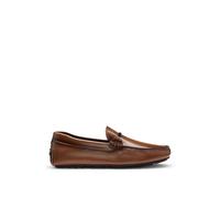 BOSS Chaussures driver en cuir nappa avec pièces métalliques siglées - Style Noel_Mocc_ltfhw, 50548100 Marron foncé 45