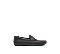 BOSS Hommes Noel Mocc Mocassins en Cuir grainé avec Bride logotée