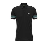 BOSS Hommes Paddy 2 Polo en Jacquard de piqué de Coton avec Logos Multicolores
