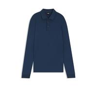 BOSS Polo à manches longues en coton interlock avec logo - Style Pado 30, 50468392 Bleu foncé XXL