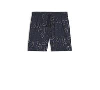 BOSS Short de bain à motif cachemire et logo en gomme - Style Paisley_AOP, 50544547 Bleu foncé L