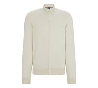 BOSS Hommes Palano-L Cardigan zippé en Maille de Coton avec Logo brodé