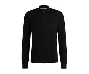 BOSS Hommes Palano-L Cardigan zippé en Maille de Coton avec Logo brodé
