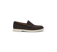 BOSS Hommes Sienne Loaf Mocassins en Cuir suédé avec Logo embossé
