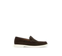 BOSS Hommes Sienne Loaf Mocassins en Cuir suédé avec Semelle extérieure Contrastante