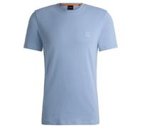 Hugo Boss T-shirt Tales en jersey de coton avec patch logoté Bleu M Homme