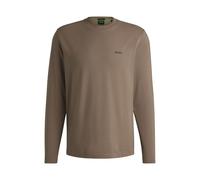 BOSS Hommes Tee Long T-Shirt à Manches Longues en Coton Stretch avec Logo Contrastant