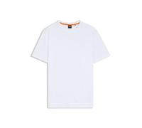 BOSS Hommes Tegood T-Shirt en Coton flammé avec détail logoté