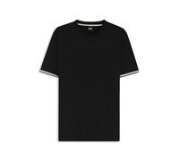 BOSS Hommes Thompson 04 T-Shirt en Jersey de Coton avec Bas de Manches à Rayures emblématiques