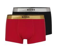 BOSS Hommes Trunk 2P CO G Lot de Deux Boxers Courts en Coton avec Taille logotée métallisée