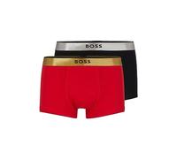 BOSS Hommes Trunk 2P CO G Lot de Deux Boxers Courts en Coton avec Taille logotée métallisée