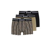 BOSS Hommes Trunk 3P Bold Design Lot de Trois Boxers Courts en Coton Stretch avec Taille logotée