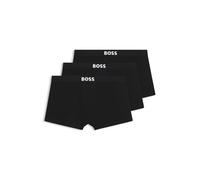 BOSS Lot de trois boxers courts en coton stretch avec logo à la taille - Style Trunk 3P BOSS ONE, 50544263 Noir M