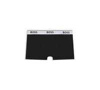 BOSS Caleçon boxeur Trunk 3P Power - Lot de 3 coton stretch, logo à la taille, Noir M Homme