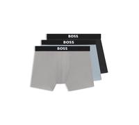 BOSS Hommes Trunk 3P Power Boxer Court en Coton Stretch à Logos répétés